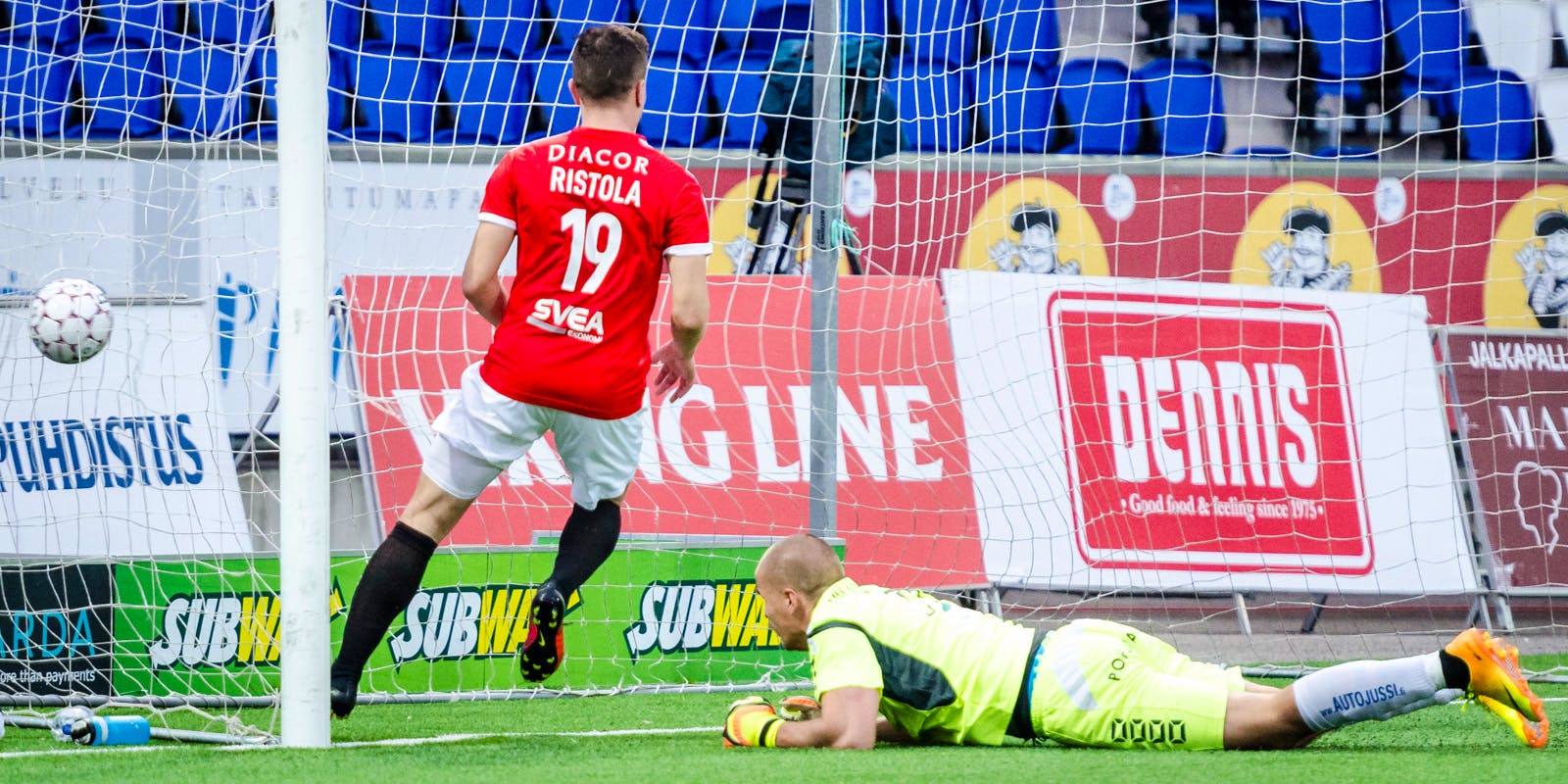 Aleksi Ristola vei HIFK:n 1-0 johtoon. Kuva: Riku Laukkanen